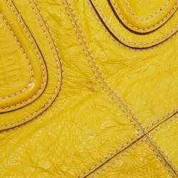 Pre Owned Givenchy Yellow Patent Leather Nightingale Satchel