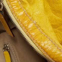 Pre Owned Givenchy Yellow Patent Leather Nightingale Satchel