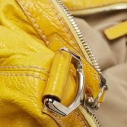 Pre Owned Givenchy Yellow Patent Leather Nightingale Satchel