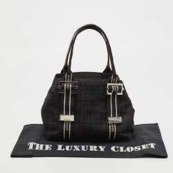 Pre Owned Givenchy Black Monogram Nylon and Leather Tote