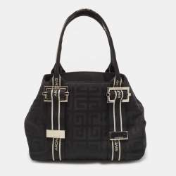 Pre Owned Givenchy Black Monogram Nylon and Leather Tote