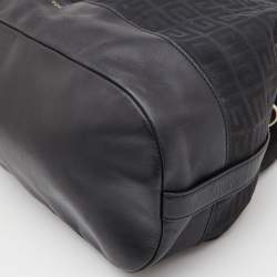 Pre Owned Givenchy Black Monogram Canvas and Leather Tote