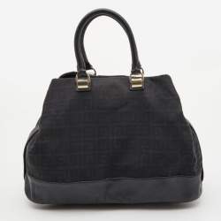Pre Owned Givenchy Black Monogram Canvas and Leather Tote