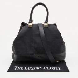 Pre Owned Givenchy Black Monogram Canvas and Leather Tote
