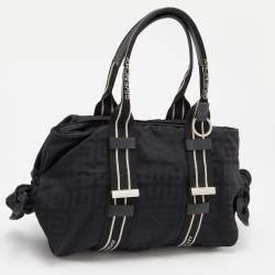 Givenchy Black Nylon and Leather Bow Baguette Bag
