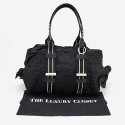 Givenchy Black Nylon and Leather Bow Baguette Bag