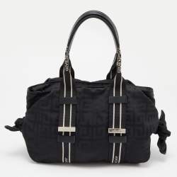 Givenchy Black Nylon and Leather Bow Baguette Bag