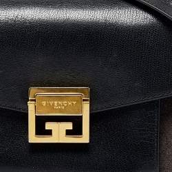 Pre Owned Givenchy Black Leather and Suede Small GV3 Shoulder Bag
