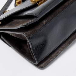 Pre Owned Givenchy Black Leather and Suede Small GV3 Shoulder Bag