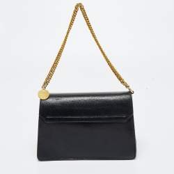 Pre Owned Givenchy Black Leather and Suede Small GV3 Shoulder Bag