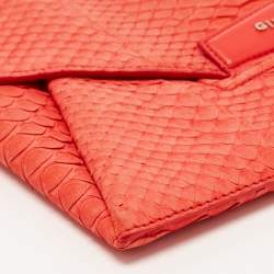 Givenchy Red Python Embossed Antigona Envelope Clutch