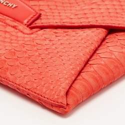 Givenchy Red Python Embossed Antigona Envelope Clutch