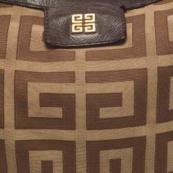 Pre Owned Givenchy Beige/Brown Monogram Canvas and Leather Hobo