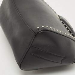 Pre Owned Givenchy Black Leather Studded Antigona Wristlet Clutch