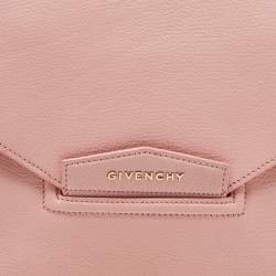 Pre Owned Givenchy Light Pink Leather Antigona Envelope Clutch