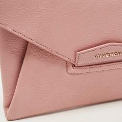 Pre Owned Givenchy Light Pink Leather Antigona Envelope Clutch