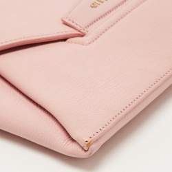 Pre Owned Givenchy Light Pink Leather Antigona Envelope Clutch