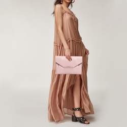Pre Owned Givenchy Light Pink Leather Antigona Envelope Clutch