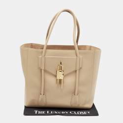 Pre Owned Givenchy Beige Soft Leather Antigona Lock Tote 