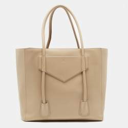 Pre Owned Givenchy Beige Soft Leather Antigona Lock Tote 