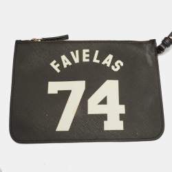 Pre Owned Givenchy Black Coated Canvas and Leather Favelas 74 Tote