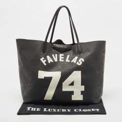 Pre Owned Givenchy Black Coated Canvas and Leather Favelas 74 Tote