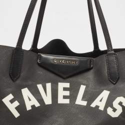 Pre Owned Givenchy Black Coated Canvas and Leather Favelas 74 Tote