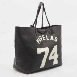 Pre Owned Givenchy Black Coated Canvas and Leather Favelas 74 Tote