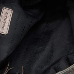 Pre Owned Givenchy Green/Metallic Signature Nylon and Leather Flap Shoulder Bag