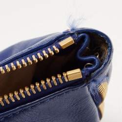 Pre Owned Givenchy Blue Leather Zipped Detail Tote