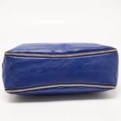 Pre Owned Givenchy Blue Leather Zipped Detail Tote