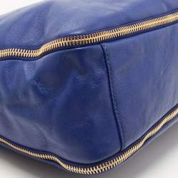 Pre Owned Givenchy Blue Leather Zipped Detail Tote