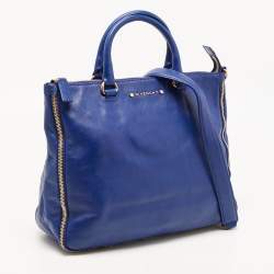 Pre Owned Givenchy Blue Leather Zipped Detail Tote