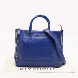 Pre Owned Givenchy Blue Leather Zipped Detail Tote