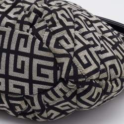 Pre Owned Givenchy Grey/Black Monogram Canvas and Patent Leather Hobo