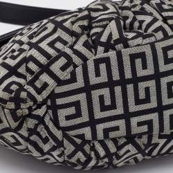 Pre Owned Givenchy Grey/Black Monogram Canvas and Patent Leather Hobo