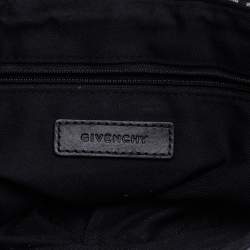 Pre Owned Givenchy Grey/Black Monogram Canvas and Patent Leather Hobo