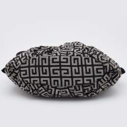 Pre Owned Givenchy Grey/Black Monogram Canvas and Patent Leather Hobo