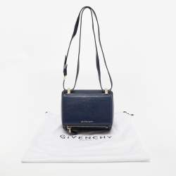 Pre Owned Givenchy Navy Blue Leather Mini Pandora Box Crossbody Bag