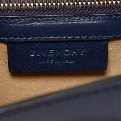 Pre Owned Givenchy Navy Blue Leather Mini Pandora Box Crossbody Bag