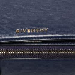 Pre Owned Givenchy Navy Blue Leather Mini Pandora Box Crossbody Bag