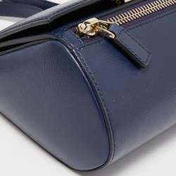 Pre Owned Givenchy Navy Blue Leather Mini Pandora Box Crossbody Bag