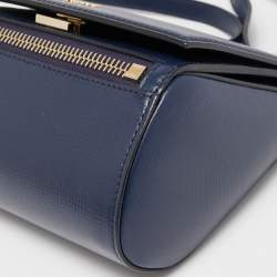 Pre Owned Givenchy Navy Blue Leather Mini Pandora Box Crossbody Bag