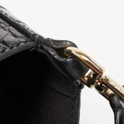 Pre Owned Givenchy Black Croc Embossed Leather Nobile Crossbody Bag 