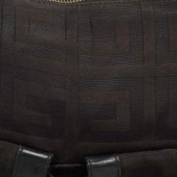 Pre Owned Givenchy Black Monogram Canvas and Leather Double Pocket Shoulder Bag