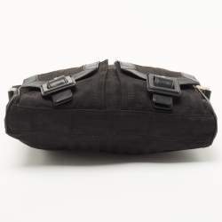 Pre Owned Givenchy Black Monogram Canvas and Leather Double Pocket Shoulder Bag