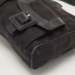 Pre Owned Givenchy Black Monogram Canvas and Leather Double Pocket Shoulder Bag