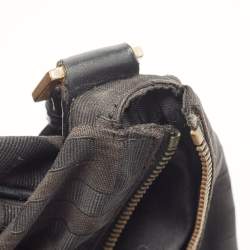 Pre Owned Givenchy Black Monogram Canvas and Leather Double Pocket Shoulder Bag