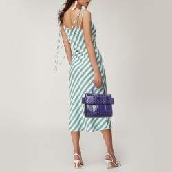 Givenchy Blue Shine Python Mini Horizon Crossbody Bag