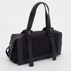 Pre Owned Givenchy Black Monogram Canvas and Leather Satchel